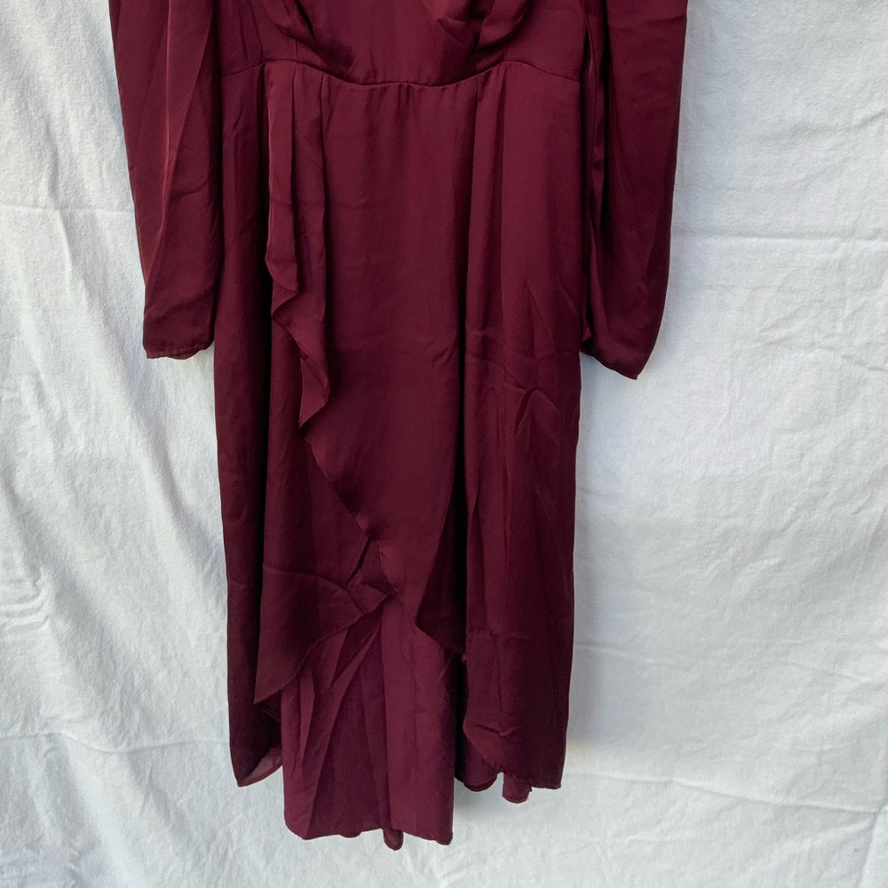 Express Deep Red Long Sleeve Dress - Picture 4 of 4